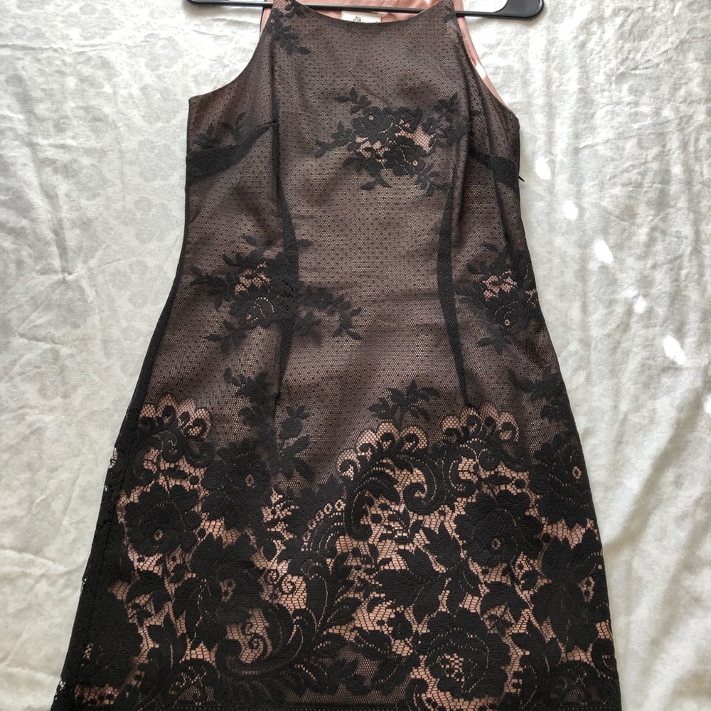 Black Floral Lace Boutique Dress